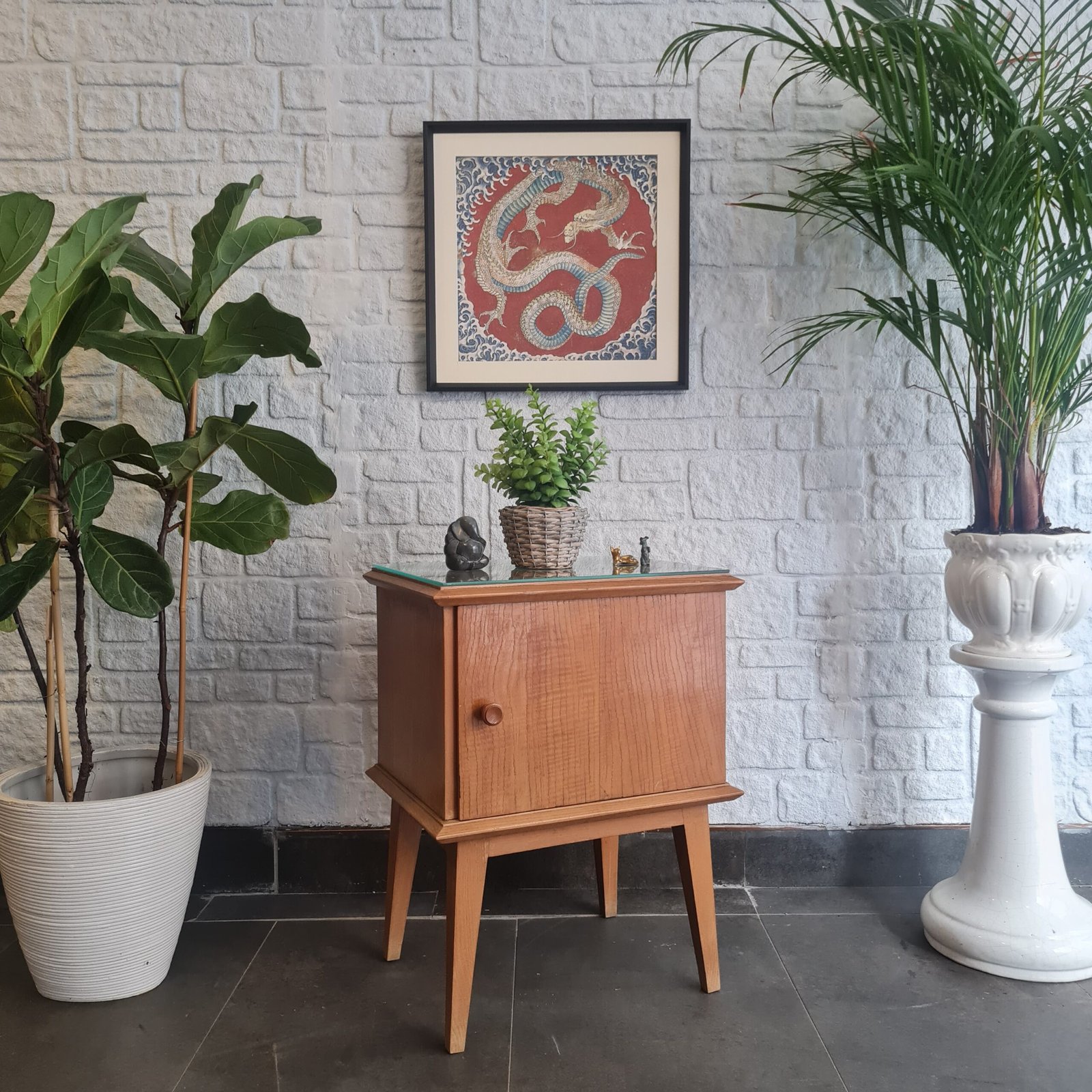 Masif Meşe İskandinav Komodin