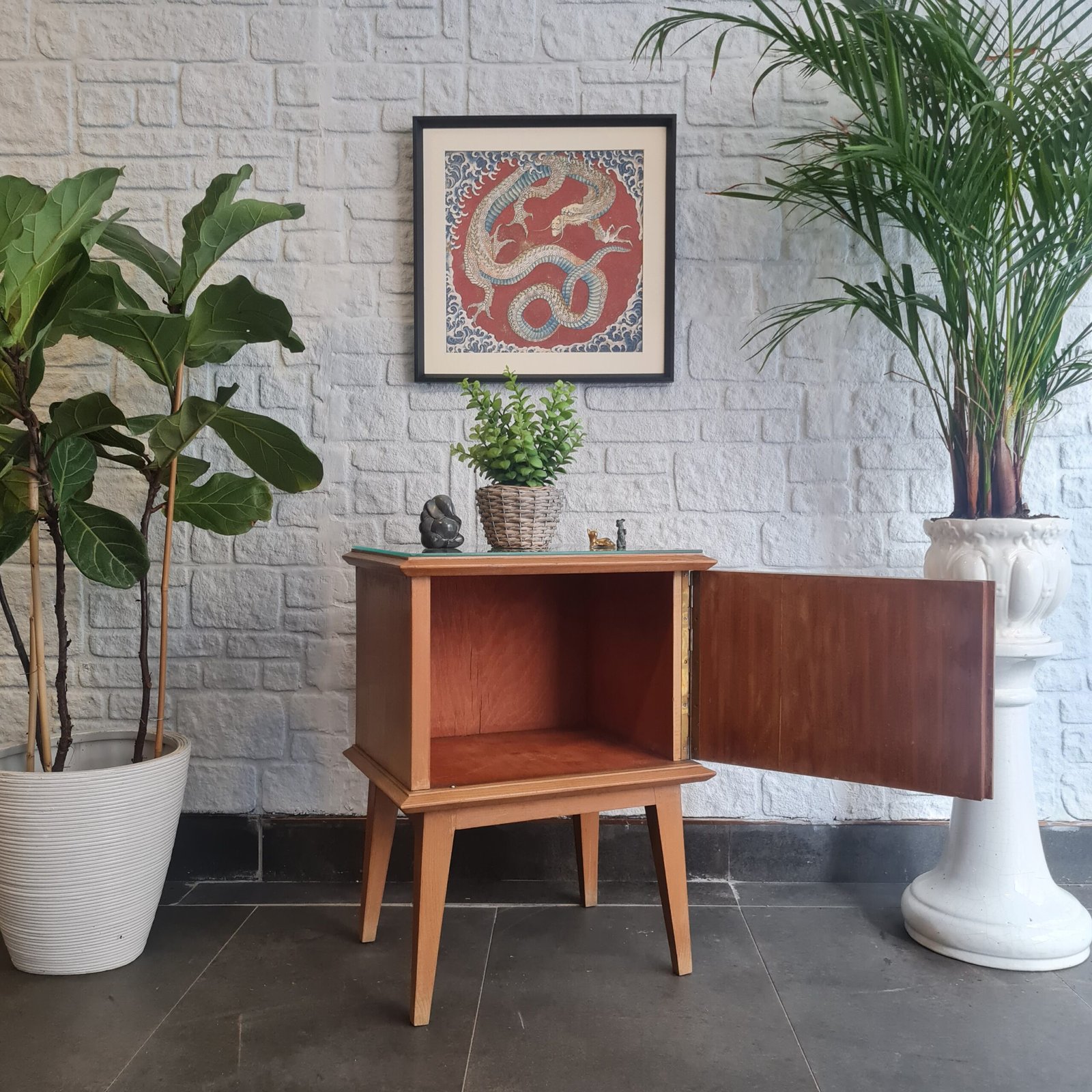 Masif Meşe İskandinav Komodin - Görsel 3