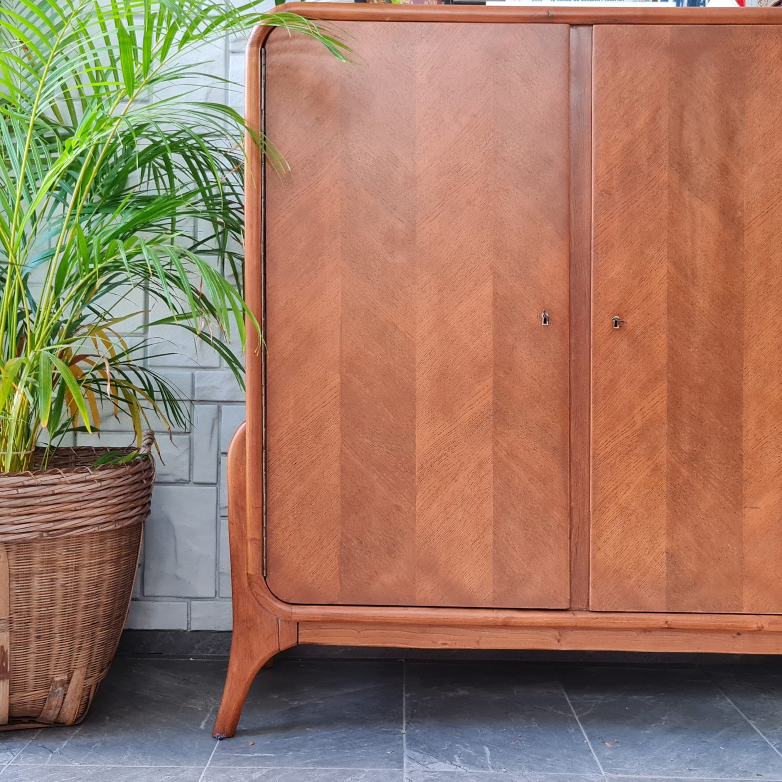 1970'ler Masif Meşe İskandinav Dolap - Görsel 10