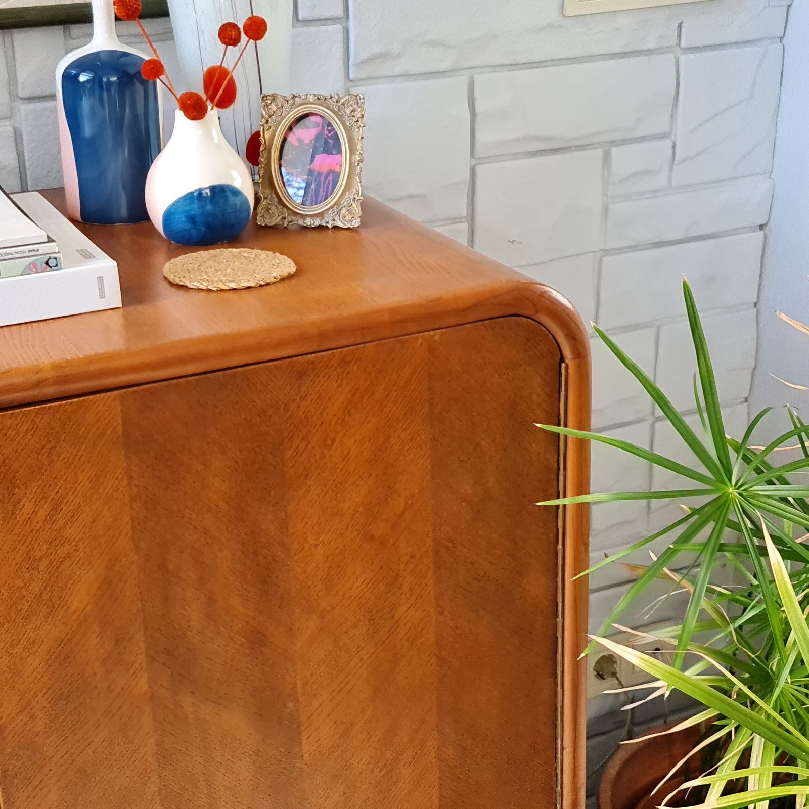 1970'ler Masif Meşe İskandinav Dolap - Görsel 9