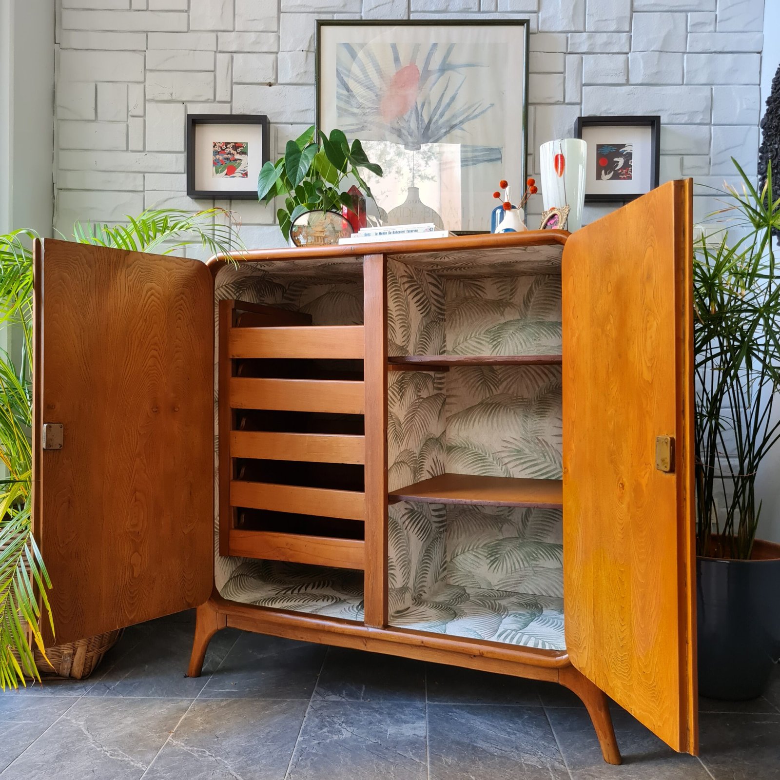 1970'ler Masif Meşe İskandinav Dolap - Görsel 3