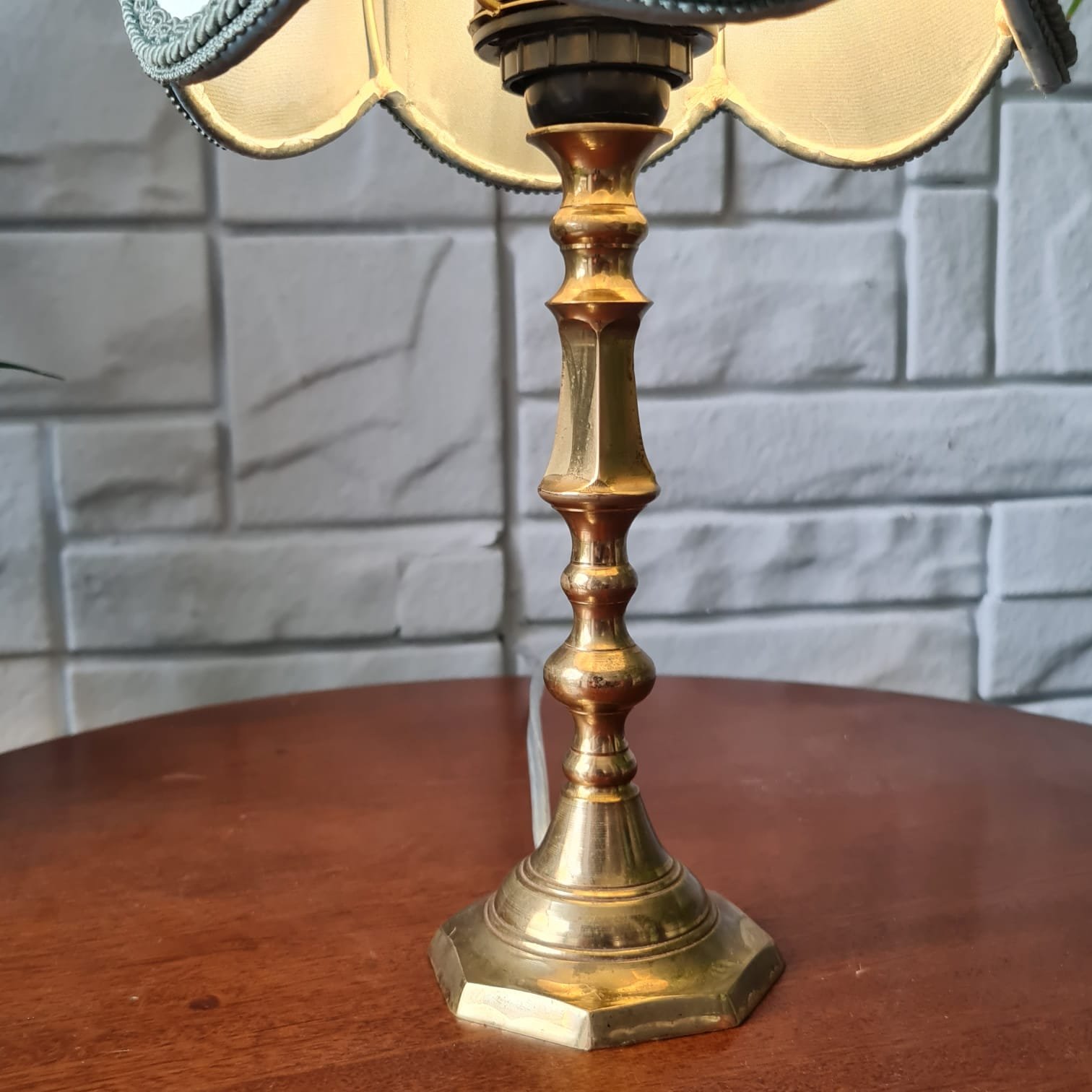 Vintage Pirinç Kaideli Abajur - Görsel 7