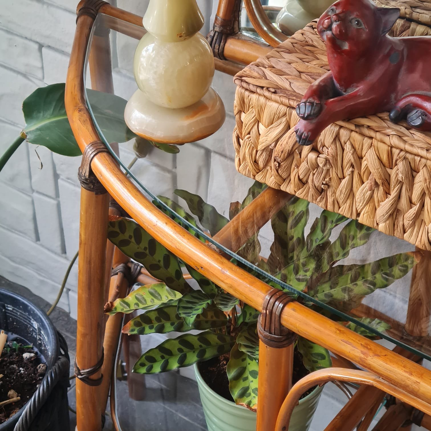 Vintage Bambu Dresuar ve Aynası - Görsel 10