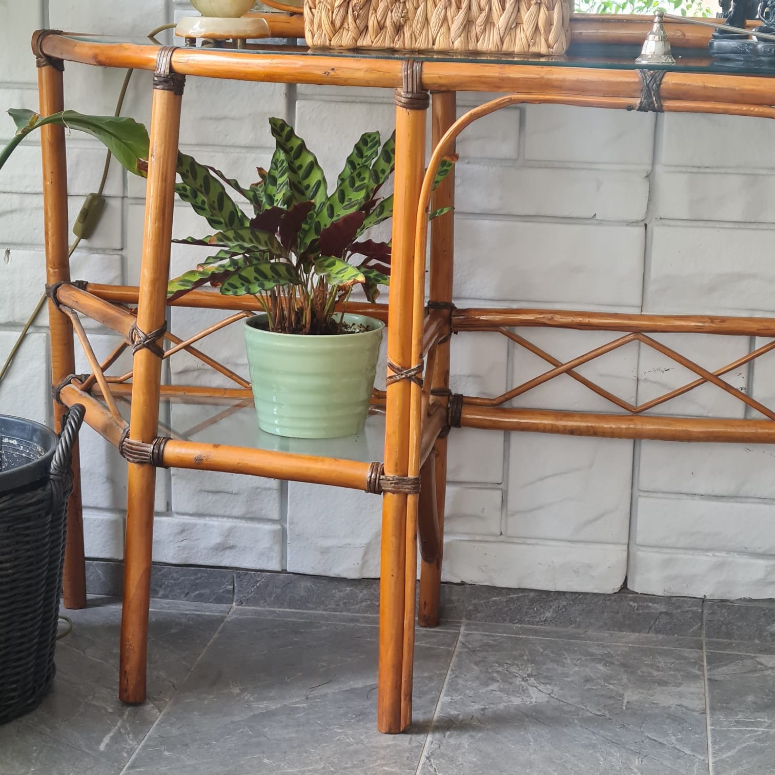Vintage Bambu Dresuar ve Aynası - Görsel 9