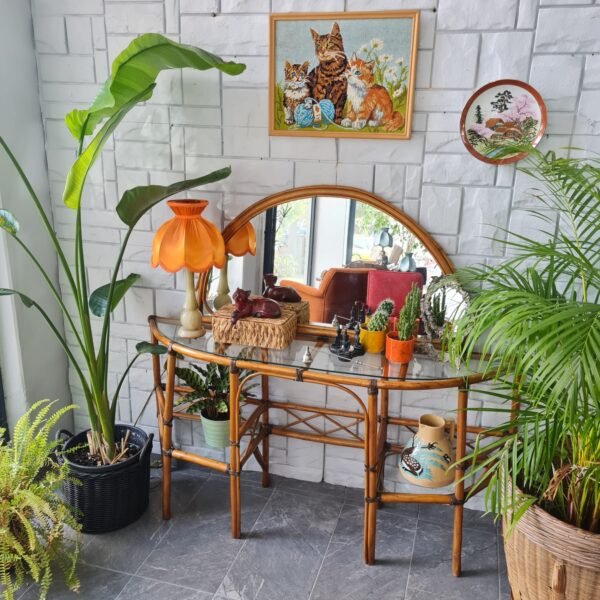 Vintage Bambu Dresuar ve Aynası - Görsel 8