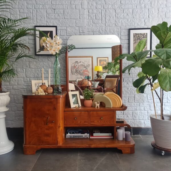 Meşe Art Deco Makyaj Masası