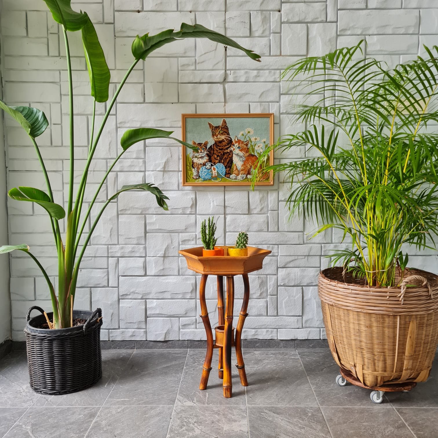 1970'ler İtalyan Bambu Sehpa