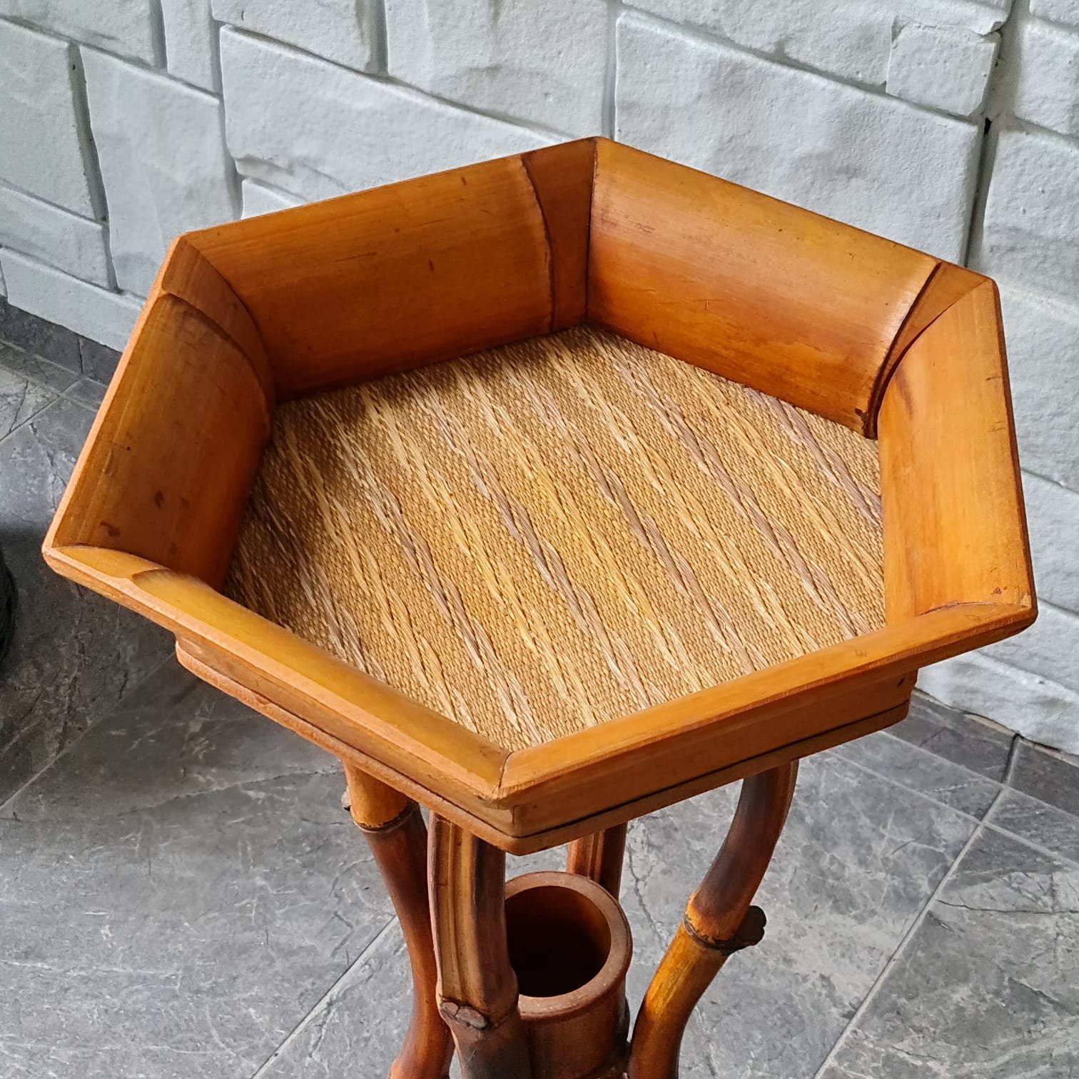 1970'ler İtalyan Bambu Sehpa - Görsel 4