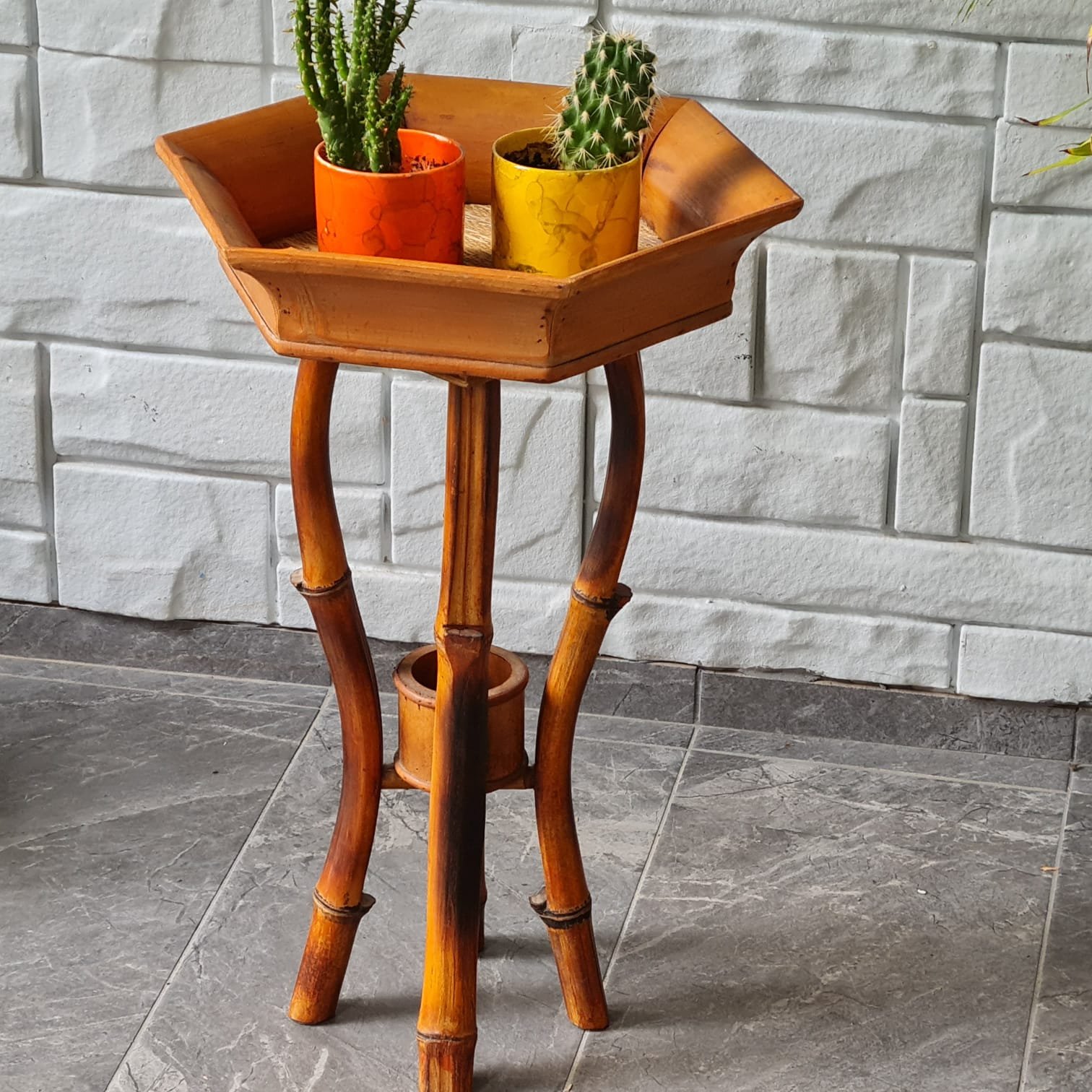 1970'ler İtalyan Bambu Sehpa - Görsel 6