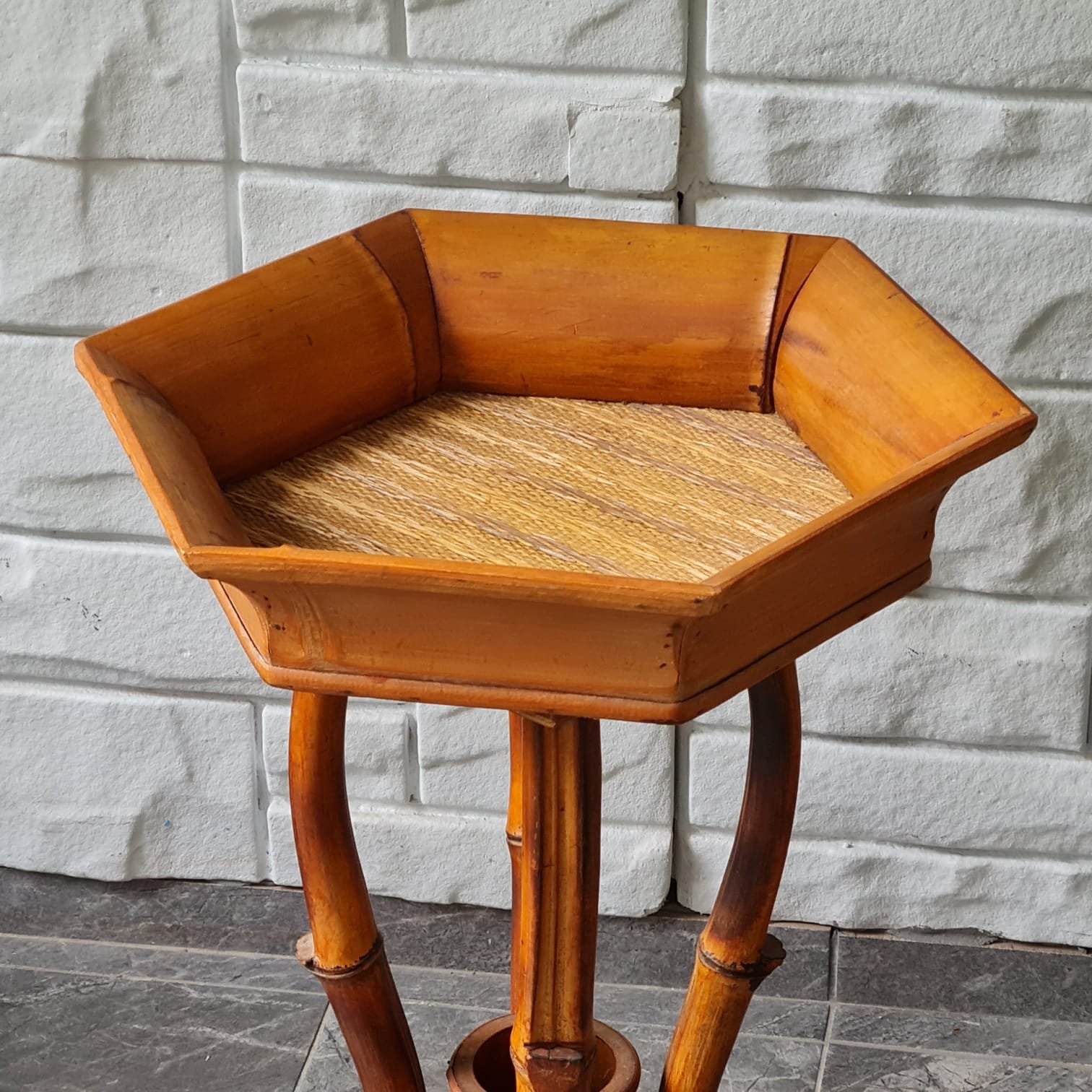 1970'ler İtalyan Bambu Sehpa - Görsel 8