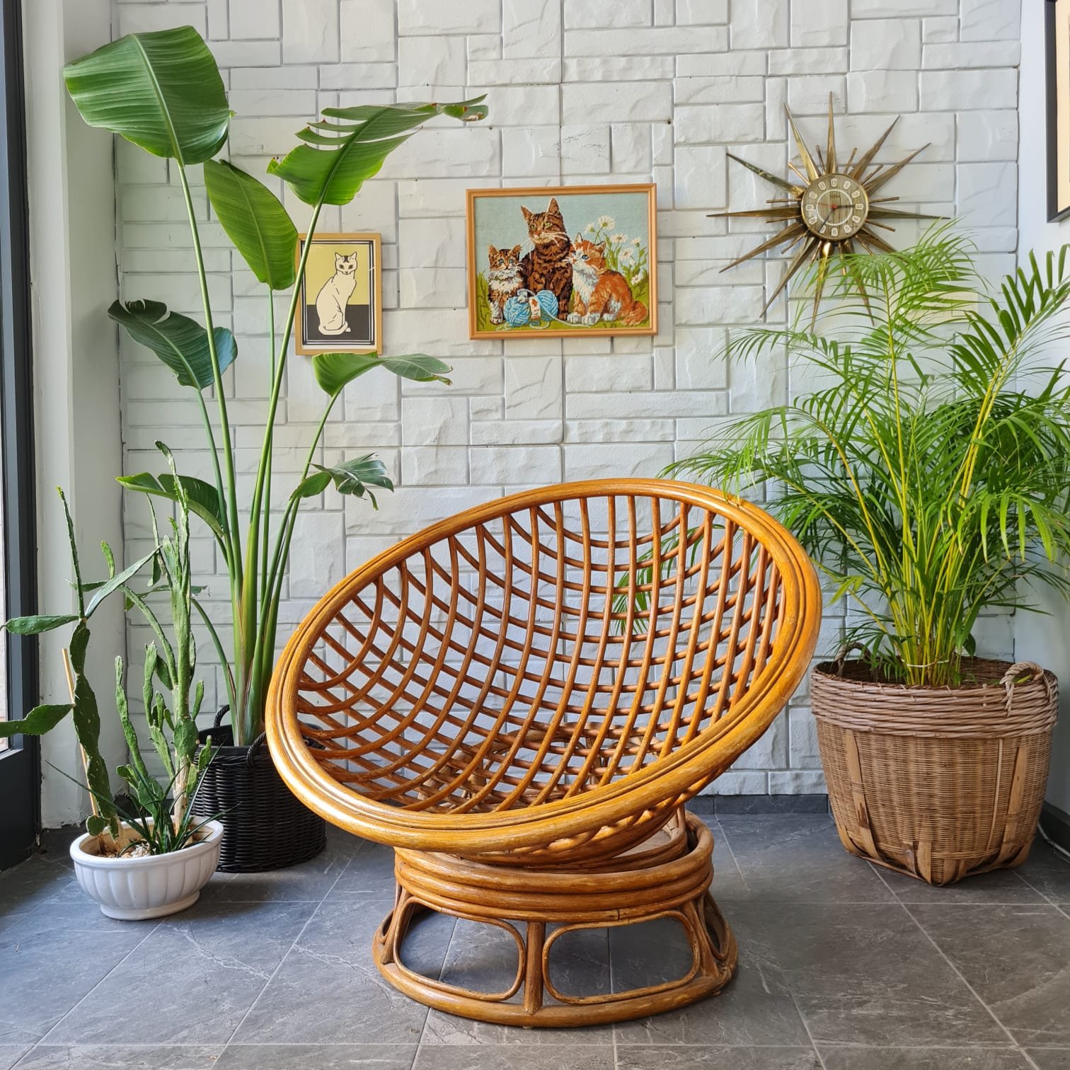1970’ler Bambu Papasan Chair - Görsel 5