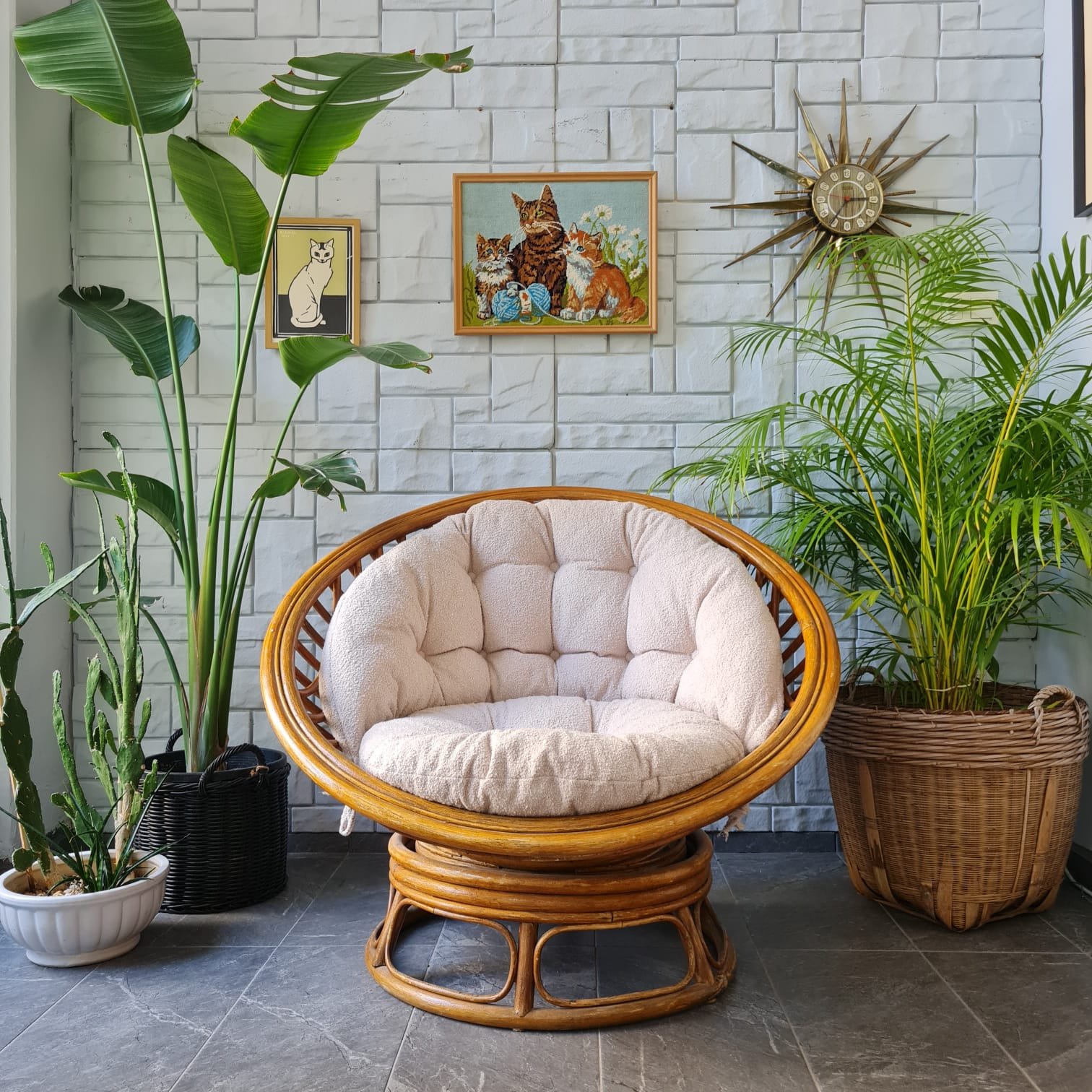 1970’ler Bambu Papasan Chair - Görsel 10