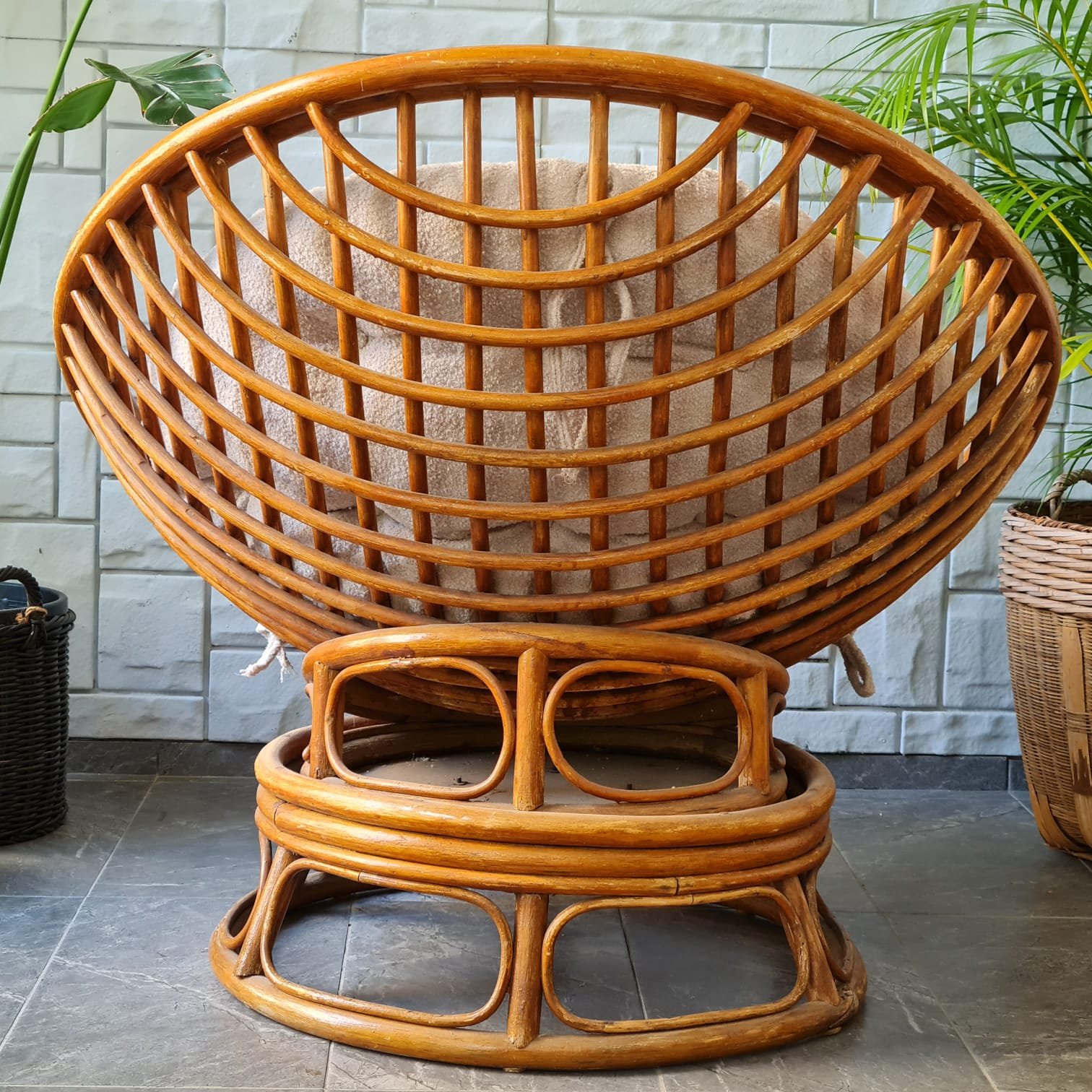 1970’ler Bambu Papasan Chair - Görsel 7