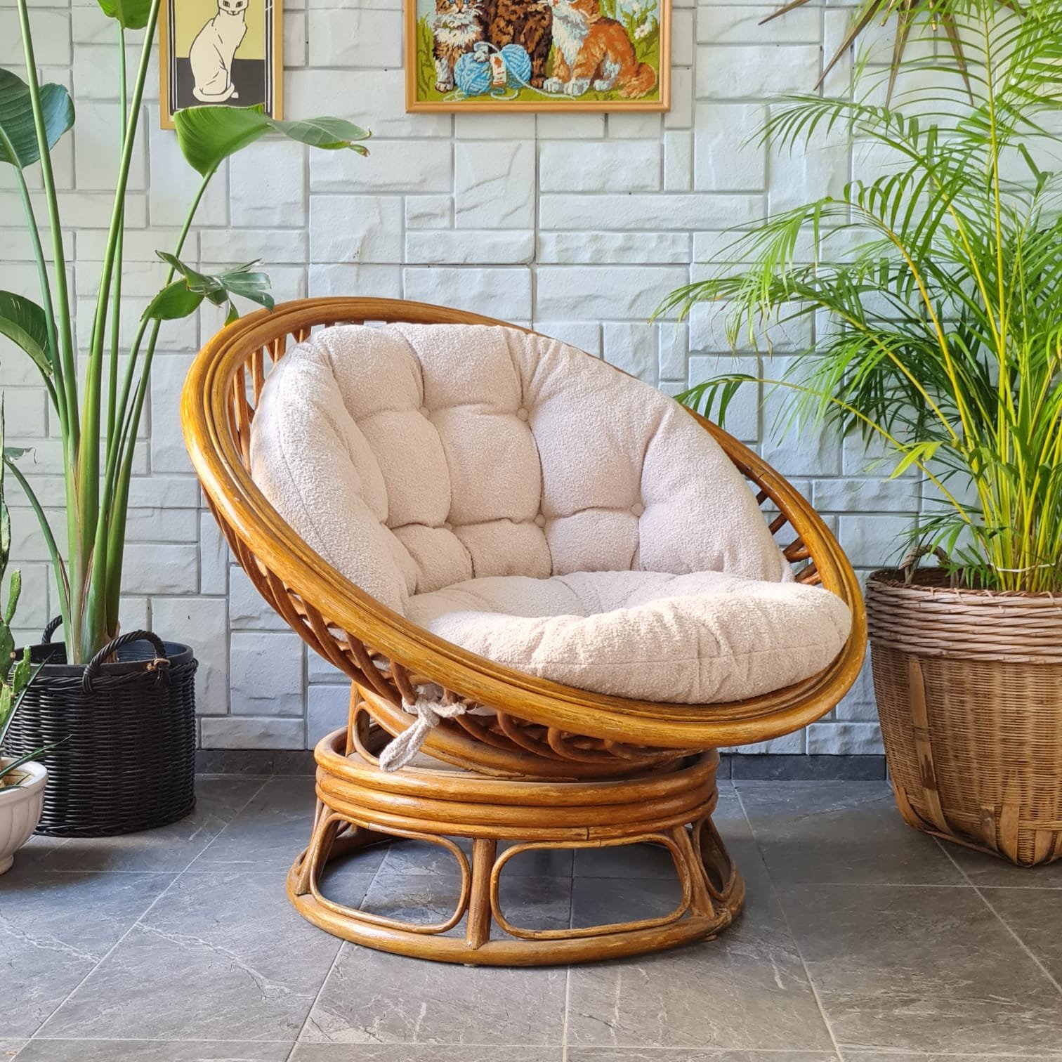1970’ler Bambu Papasan Chair - Görsel 4