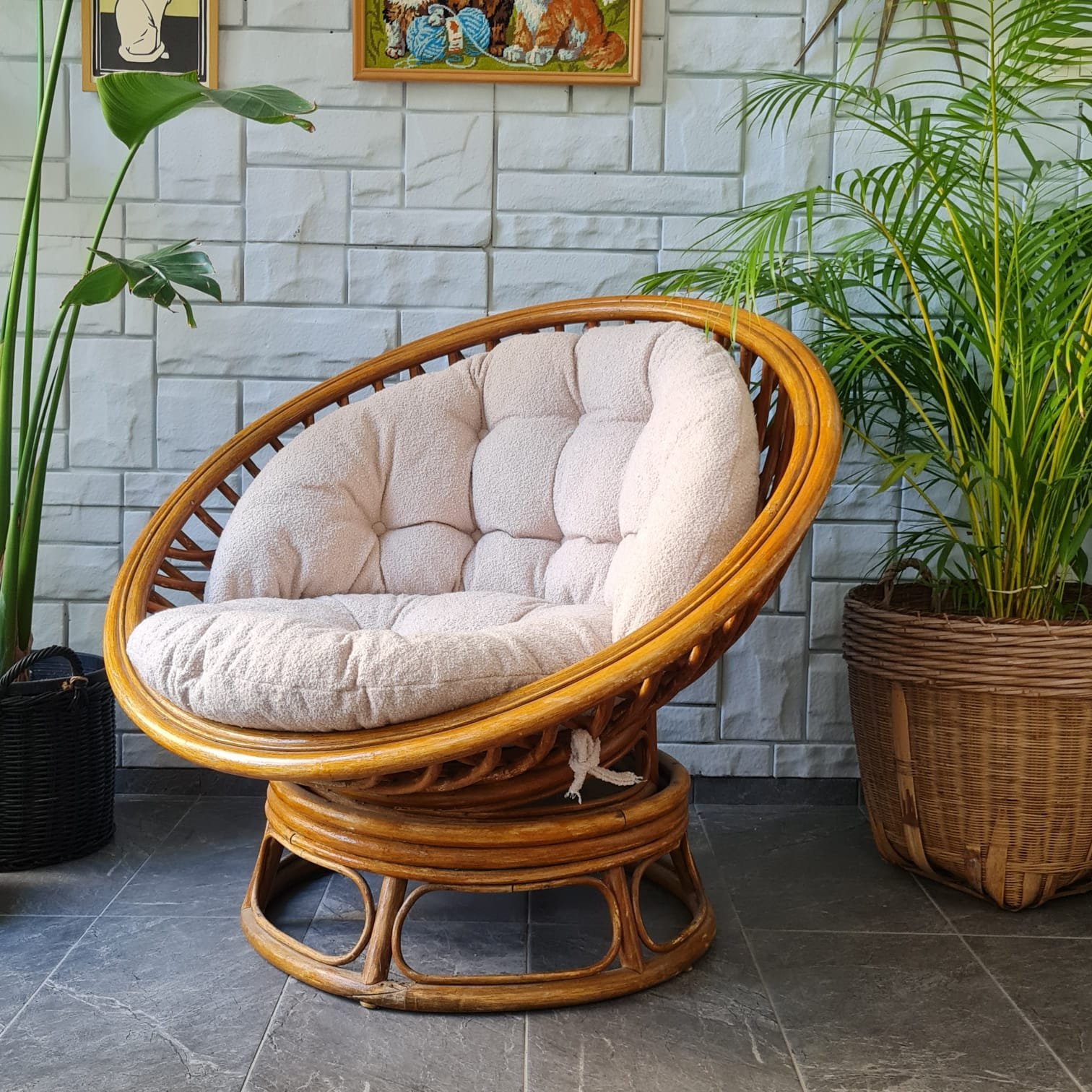 1970’ler Bambu Papasan Chair - Görsel 3