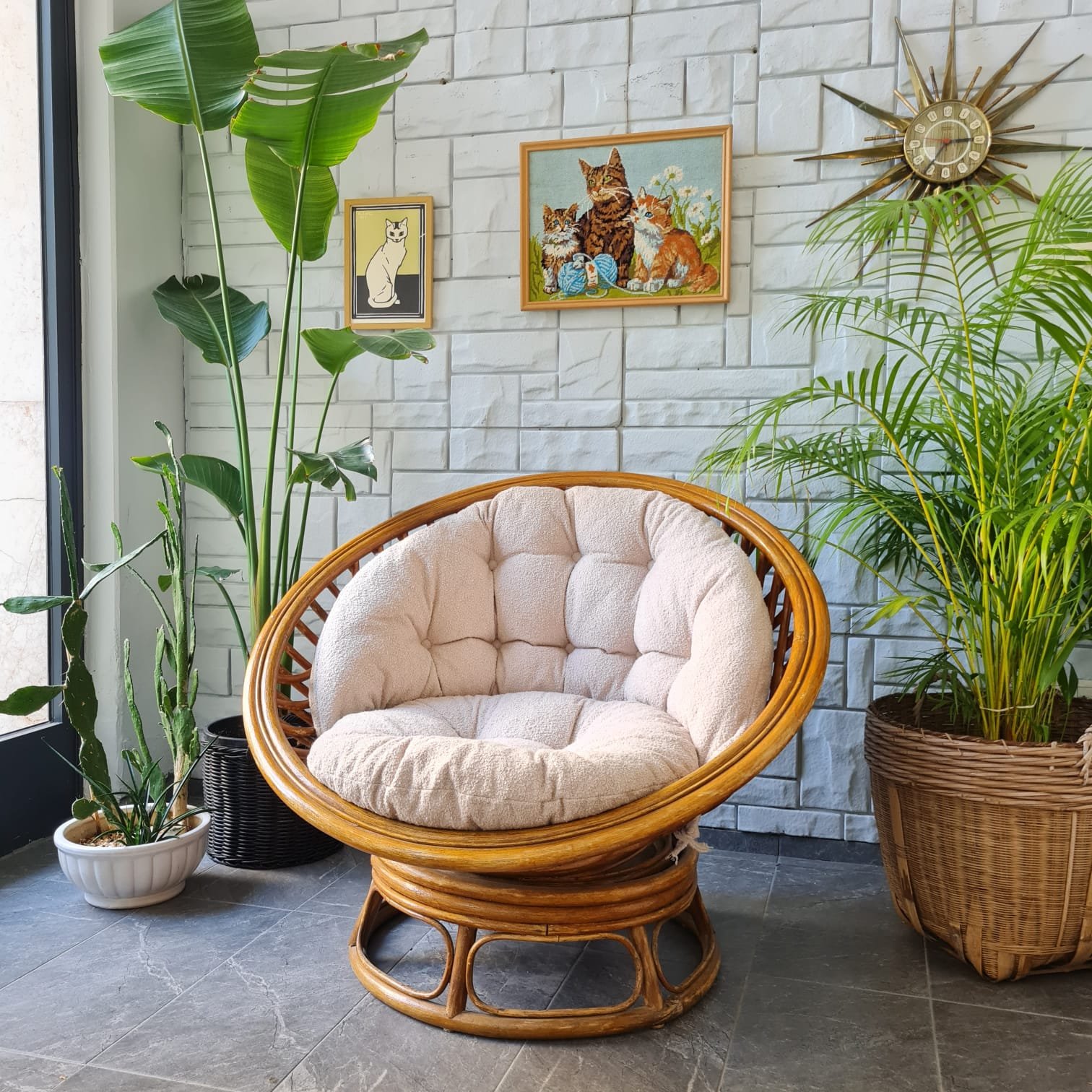 1970’ler Bambu Papasan Chair - Görsel 2