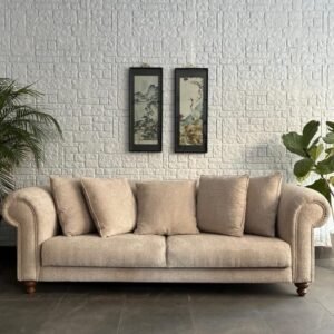 Klasik Form İtalyan Kadife Kanepe