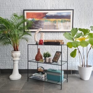 Metal İskeletli Cam Raf Ünitesi